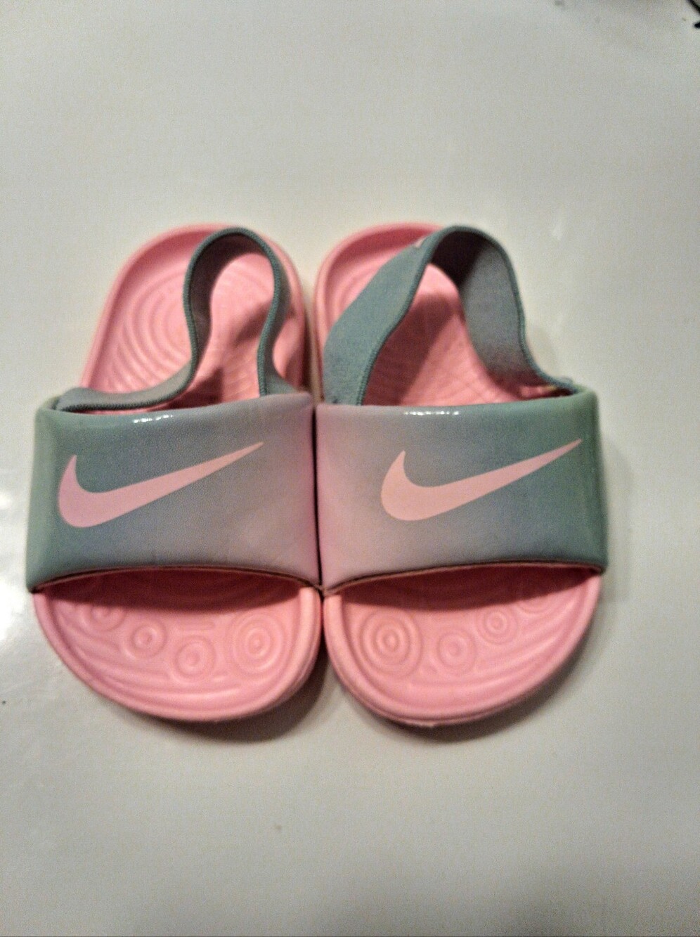 Nike Kawa Slide SE Toddler Girls Sandals Size 5C Pink Mint Ombre